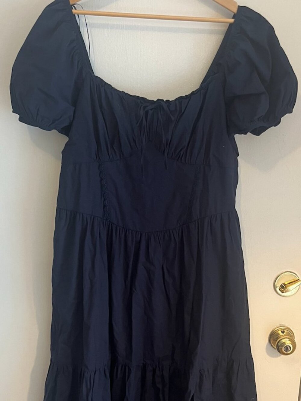 Francesca's Navy Peasant Maxi Dress (NWOT) - Size XL